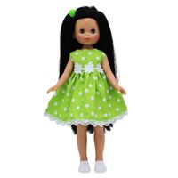 muneca coleccion elena folk artesania original 35 cm pelo extra largo con vestido edicion limitada con vestido lunares verde fabricado en espana por folk artesania