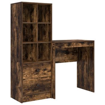 Escritorio Roble Ahumado 115,5 X 40 X 127 Cm 2 Uds. Vidaxl