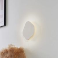 lampara de pared led de ceramica arcilla yeso blanco