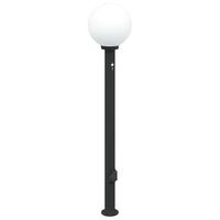 baliza luminosa con sensor y toma de corriente 120 cm color negro ip44 vidaxl