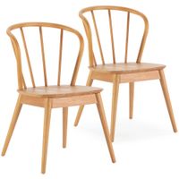 pack 2 sillas color roble madera maciza