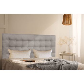Cabecero Cama Oslo Tapizado Tejido Antimanchas Gris 150x70cm