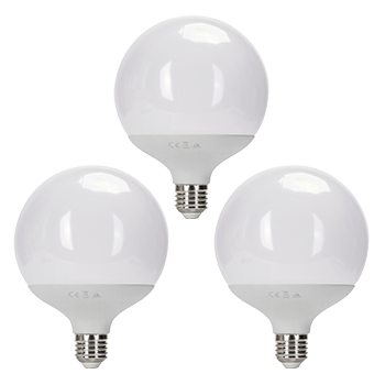 Aigostar - Bombillas LED E27 G120 Globo 18W Equivalente a 117W, Luz Fría 6500K, 1840 Lumen, CRI> 80, Ahorro de Energía, No Regulable, 3 Unidades