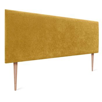 Dhome Cabecero Mostaza 135cm Acabado Toalla Soft Tapizado Liso Con Patas 4cm Grosor 125 Alto Tejido Suave Para Pared Acústicos Cabeceros Absorbentes (135cm, 4cm - 125 Al. - Mostaza)