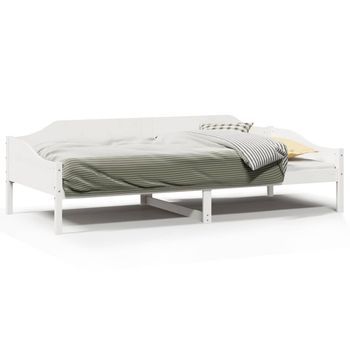 Cama Sin Colchón Madera Maciza De Pino Blanca 80x200 Cm
