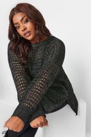 yours jersey negro y plateado de ganchillo mujer curvy y tallas grandes yours