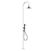 ducha blanca aluminio led con sensor y 3 chorros interiorexterior