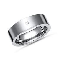 anillo liso mate titanio diamante 002ct