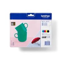 brother lc227xlvalbp pack de 4 cartuchos negro  tricolor de alta capacidad 1200 paginas