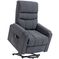 homcom sillon levanta personas con 8 punto de masaje reposapies mando a distancia y bolsillo lateral 83x92x110 cm gris