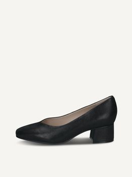 CAPRICE Pumps, black, made of Leather with Trapeze heel, Size 38