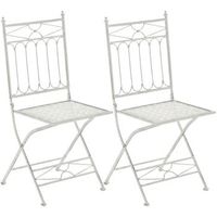 set de 2 sillas plegables asina metal blanco antiguo 40x42x94 cm clp