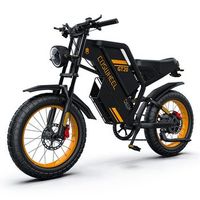 bicicleta electrica todoterreno coswheel gt20 48 v 25 ah negra y amarilla