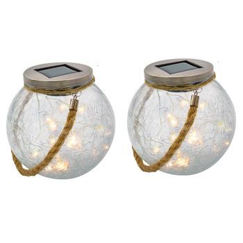 Conjunto De 2 Bolas Solares H13cm Crack