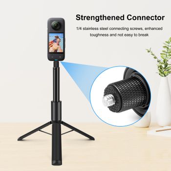 PULUZ Palo Selfie Retráctil Invisible de 1.22m con Trípode para Accesorios de Cámara de Acción Panorámica Insta360 X6 / X5/X4 Air/X4/X3