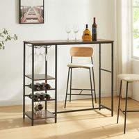 mesa de bar stjordal con botellero 120x40x105cm - negronogal encasa