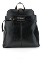 mochila efecto piel brillante con bolsillo delantero y trasero black taglia unica