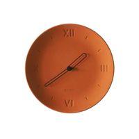reloj de pared en hormigon terracotta agujas negras