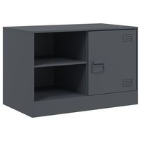 mueble tv  mueble de salon  armario tv de acero gris antracita 67x39x44 cm