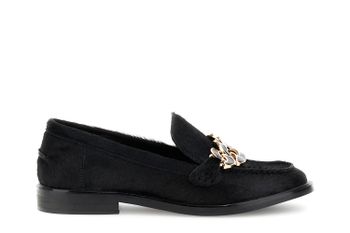 mocasines con pinza de piel efecto caballo black 36