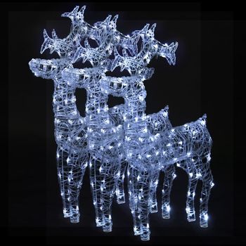 Adorno De Reno De Navidad Acrílico 3 Unidades 60x16x100 Cm Vidaxl
