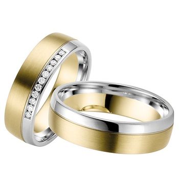 Alianzas oro amarillo y blanco 6mm