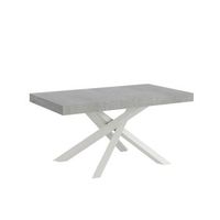 mesa extensible 90x200460 cm volantis cemento estructura blanco
