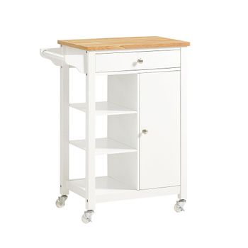 Estantería de cocina con 4 ruedas mdf blanco