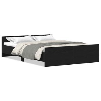 Estructura De Cama Sin Colchón Roble Negro 120x200 Cm Vidaxl