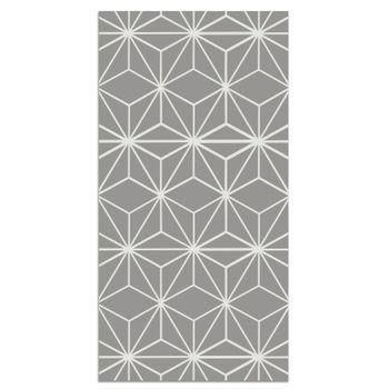 Panorama Alfombra Vinílica Líneas Estrellas Gris 80x300 Cm