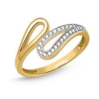 anillo 8 quilates lazos de oro con circonita