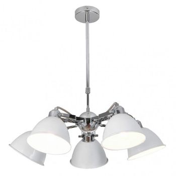 Lampara buri 5xe27 blanco/cromo regx52x52 cm