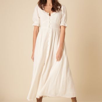 Nobody's Child Flossie Plain Cotton-Seersucker Dress - UK 12