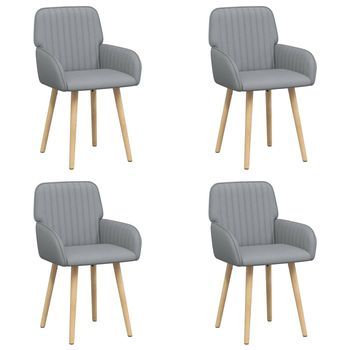 Sillas De Comedor 4 Uds. Tela Gris Claro 56,5 X 50 X 87,5 Cm Vidaxl