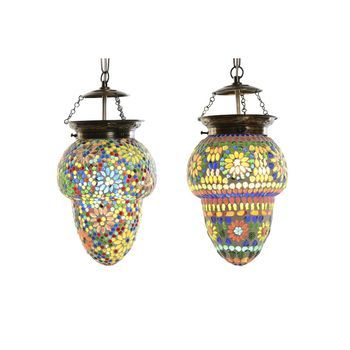 Lampara Techo Cristal Metal 20x20x28 Mosaico