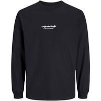 jack  jones camiseta manga larga 12267854 jorvesterbro tee ls crew neck pls black para hombre