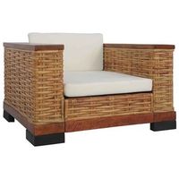 sillon con cojines ratan natural marron vidaxl