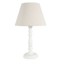 lampara de mesa de madera tallada blanca alt 42 cm