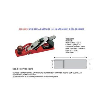 Cepillo Metálico Urko Finstock 5-i 52 Mm Chapa Hierro 3512051