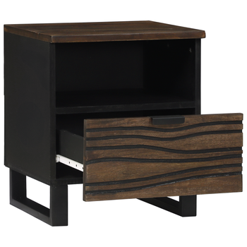 Mesita De Noche | Mesilla De Noche | Cabinete De Noche 40x33x46 Cm Madera Maciza De Mango Cfw30573