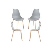 pack 4 sillas mykle de polipropileno 854638 cm - gris claro