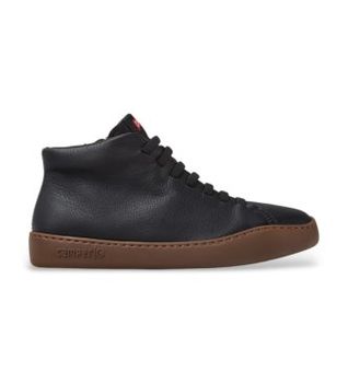 Camper para mujer. K400422-030 Zapatillas de piel Peu Touring negro (37), Plano, Cordones, Casual