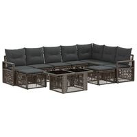 conjunto de sofas de jardin 10 uds gris y gris oscuro vidaxl