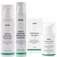 atida serum antiedad hidratacion avanzada 30 ml  crema 50 ml  contorno ojos  bolsas y ojeras 15 ml