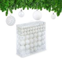 bolas para arbol de navidad en juego de 150 - whitesilver - 137x368x365cm