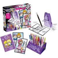 set de dibujo lansay magic lign coffret manga chibi con proyector