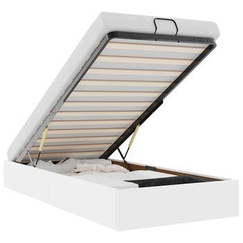 Estructura De Cama Otomana Sin Colchón Blanco 90x190 Cm Vidaxl