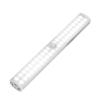 aigostar luz armario con sensor de movimiento recargable luces led cocina bajo mueble 3000mah luz nocturna escaleras pasillo iluminacion automatica lampara 4000k blanca calida