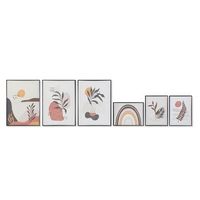 cuadro set 6 lienzo ps 40x28x60 hojas enmarcado