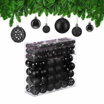 Bolas Para Árbol De Navidad En Juego De 150 - Black/silver - 13.5x37x36.5cm